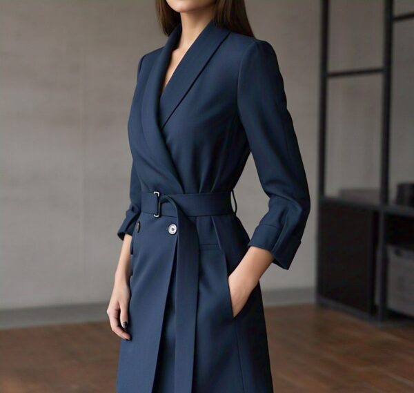 Enpezo Belted Wrap Blazer Dress Tailored