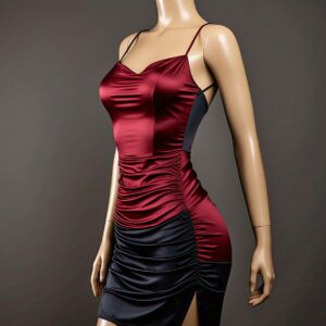 Ruched Bodycon Dress Stretch Satin