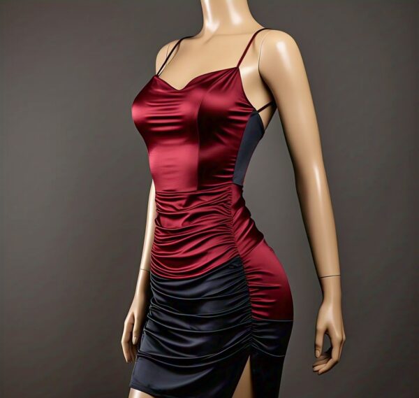 Ruched Bodycon Dress Stretch Satin