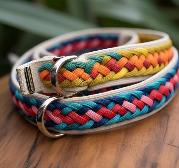 Braided canvas belt