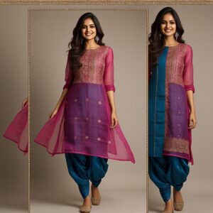 organza overlay kurti