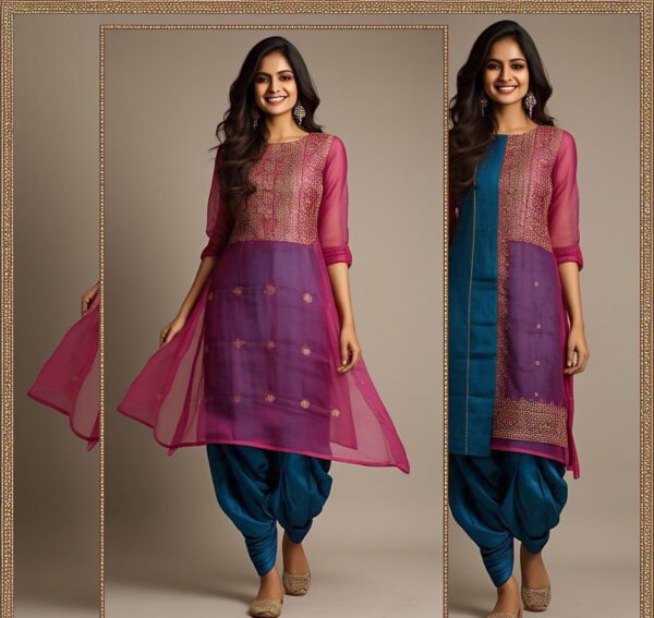 organza overlay kurti